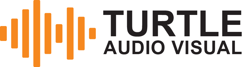 Turtle Audio Visual logo with orange waveform